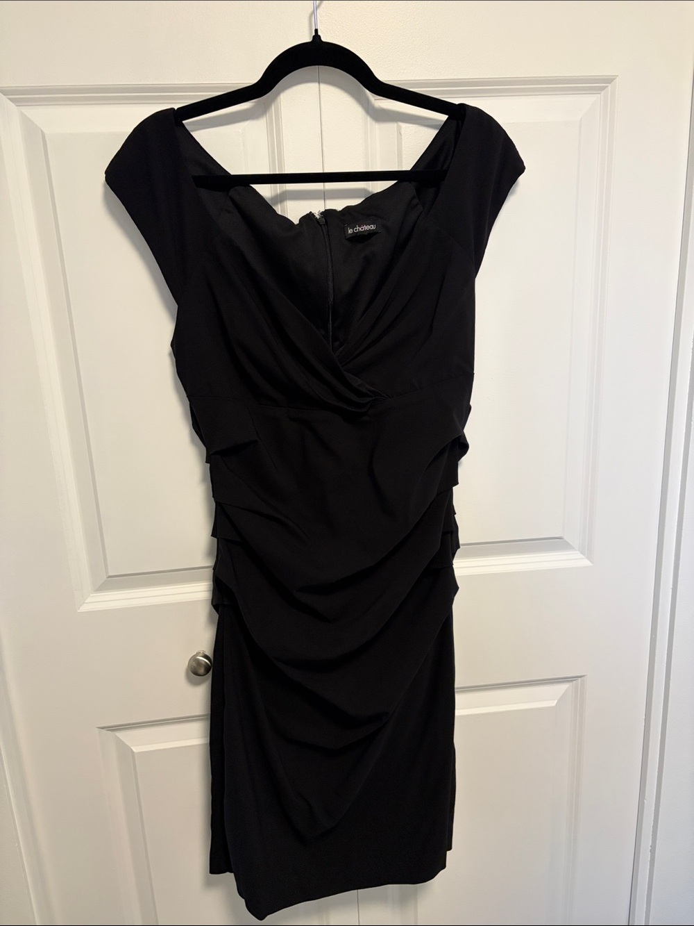 le chateau - Black Ruched Midi Dress